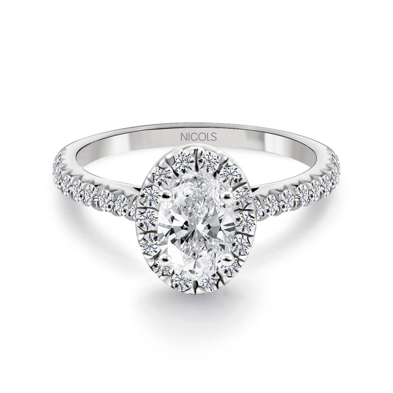 Compromisso de diamante anel 0.50Ct tamanho oval seline 99930535711