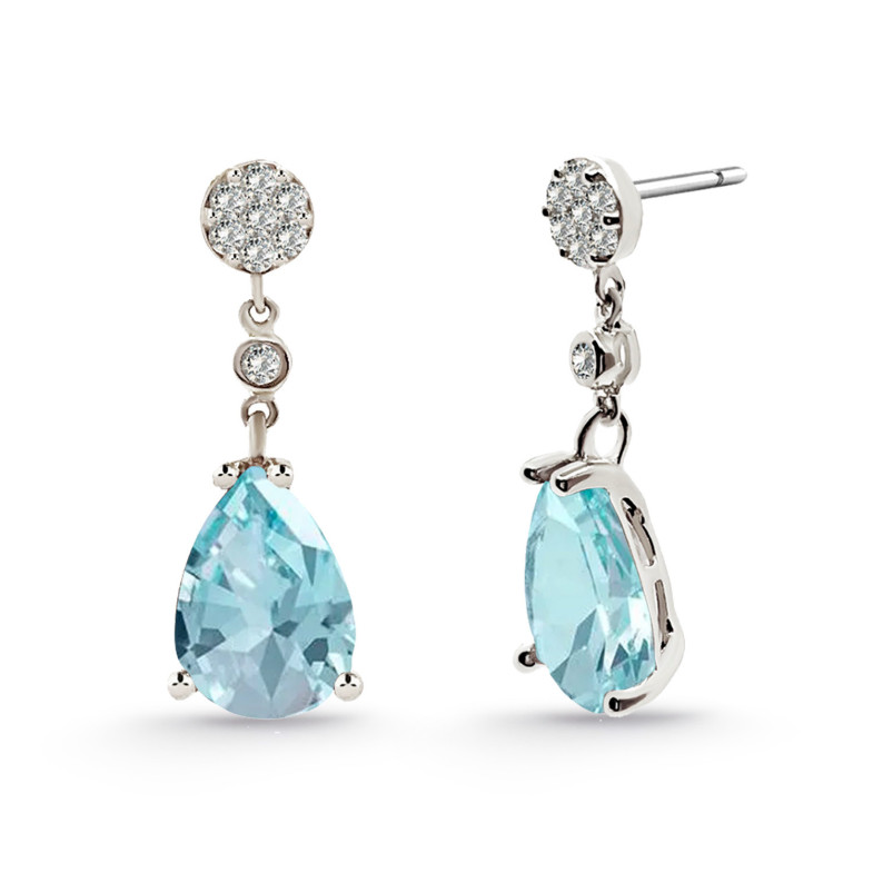 Diamond Earrings LEONOR Blue topaz 14710018121