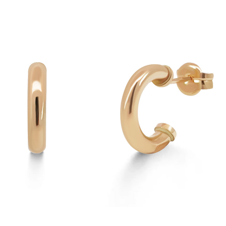 Pink Gold Hoop Earrings 13mm 36810010220
