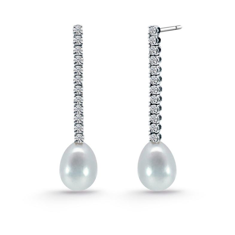 Pearl and Diamond Earrings Serenity Claws 0.45 White Gold 99928763321