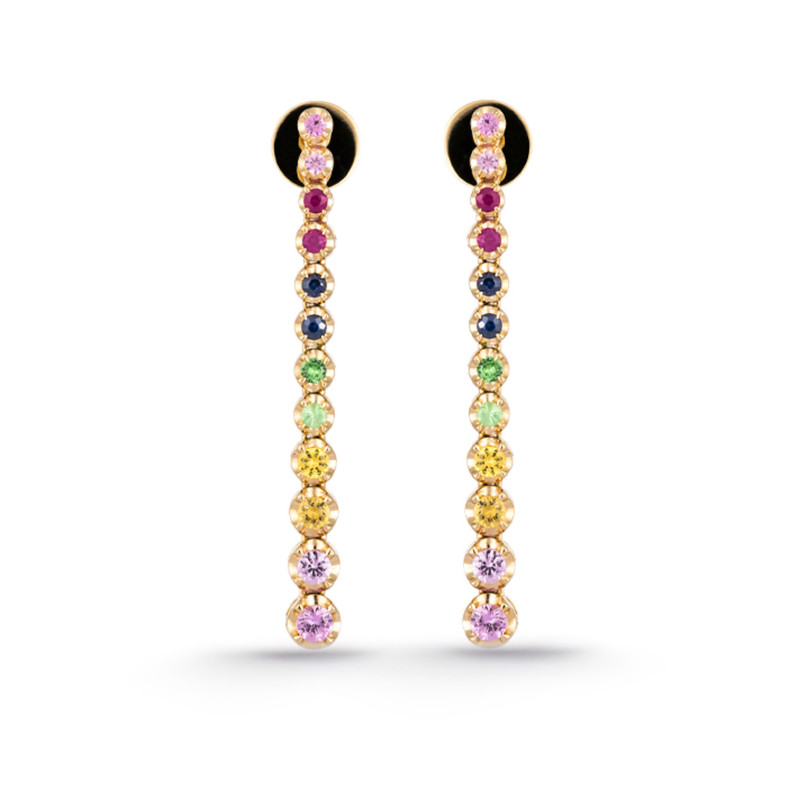 Boucles d'oreilles longues Sapphire Couleurs RIVIERE NICOLS 26910277823