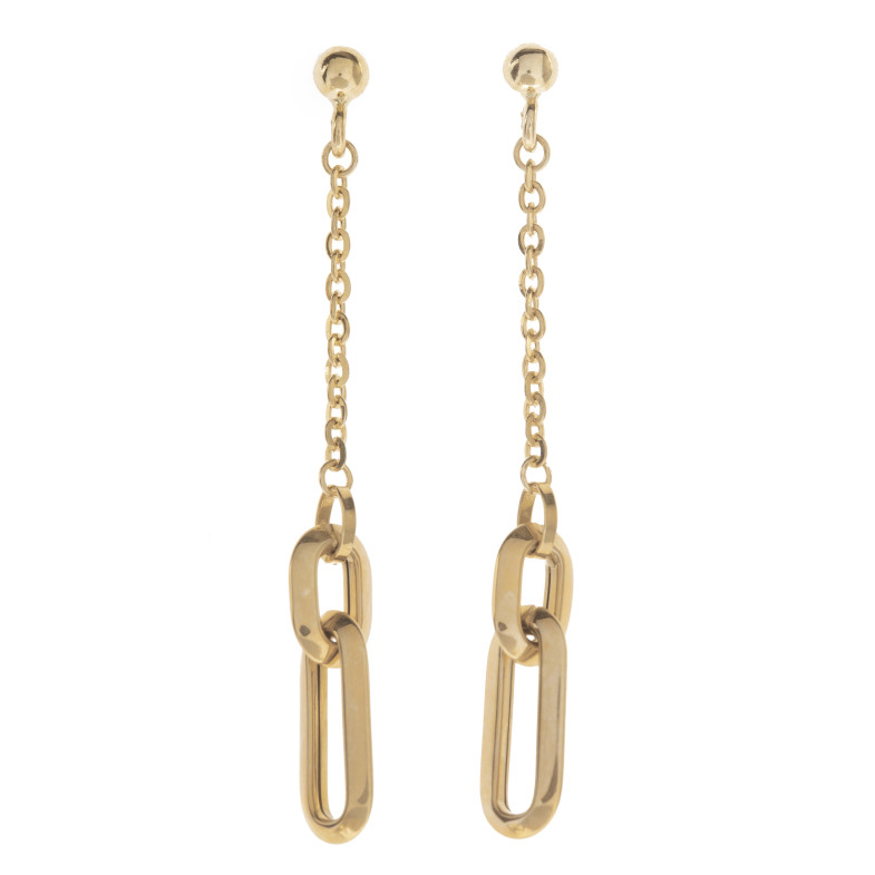 Double Rectangle Gold Earrings LOVE FREE. 35210220020