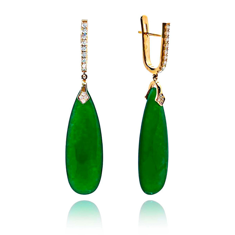 Boucles d'oreilles Jade Verde Gold et Diamants SERENITY 99929830121