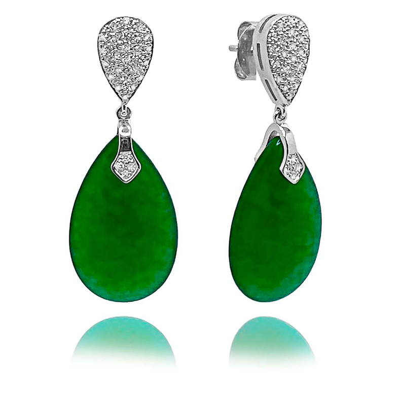 Orecchini Giada Oro Verde e Diamanti DIRITTO DI SERENITÀ 99929836021