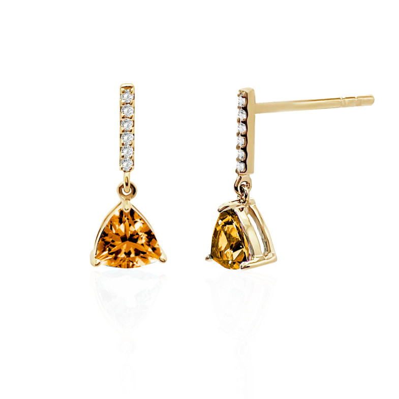 Citrine and Diamond Earrings TRILLON 14711195221
