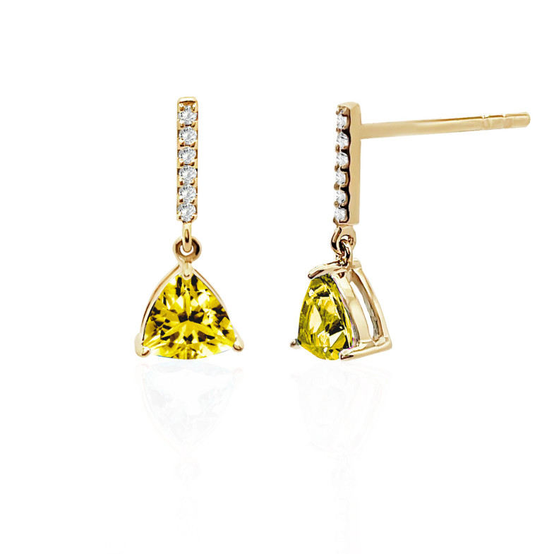 Lemon Quartz and Diamond Earrings TRILLON 14711195222