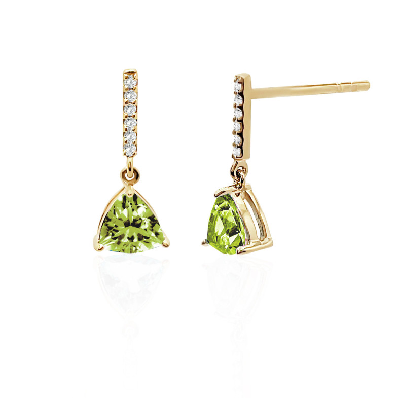 Boucles d'oreilles Peridot et Diamant TRILLON 14711195422