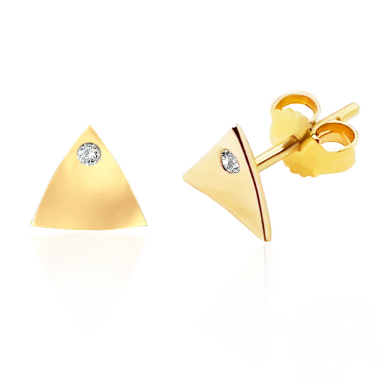 Yellow Gold Diamond Triangle Earrings ALWAYS 99929950021