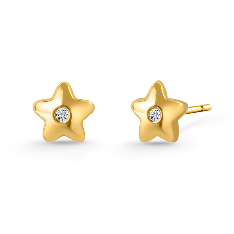 Boucles d'oreilles diamants dormeuses étoile 19610300121