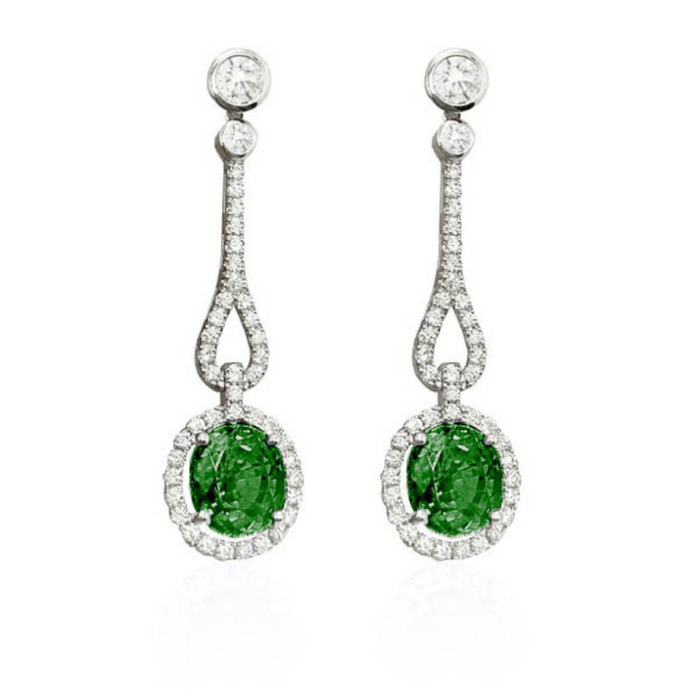 ROYAL JEWELS Diamond Emerald Earrings 99929030523