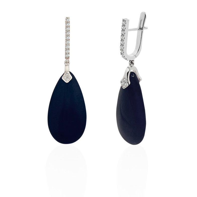 Black Jade Gold and Diamond Earrings SERENITY 99929835221