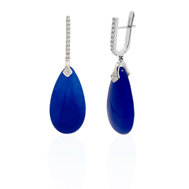 Blue Jade Gold and Diamond Earrings SERENITY 99929835421