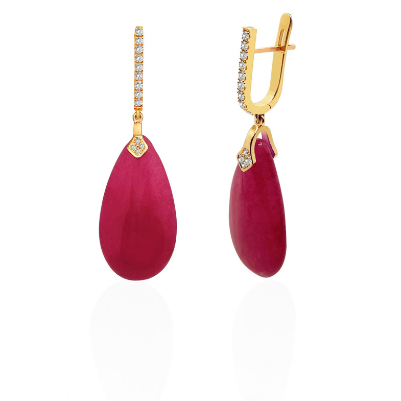 Jade Red Earrings and Diamonds SERENITY 99929835721
