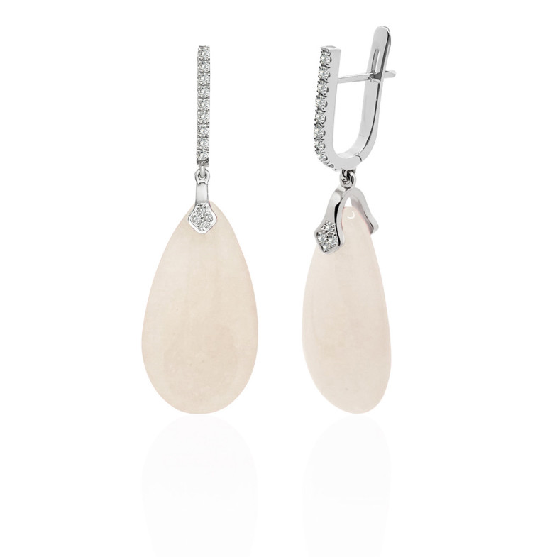 Boucles d'oreilles Jade Or blanc et diamants SERENITY 99929835621