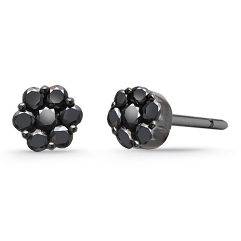 Boucles d'oreilles en diamant noir Camelia 0.22 20110208223