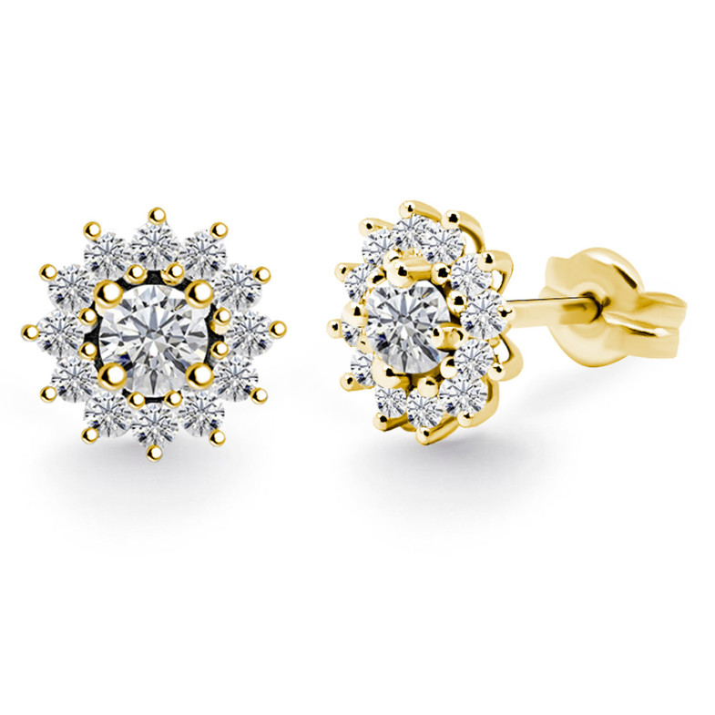 Margarita Diamond Earrings 0.60 Orla Flower Yellow Gold 99930176025