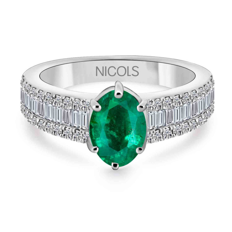 Lola Oval Emerald Diamond Ring 1.00 Carat 14710600013