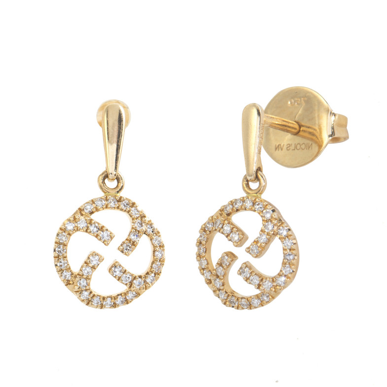 Gold Templar Seal Earrings LITTLE DETAILS 29210513121