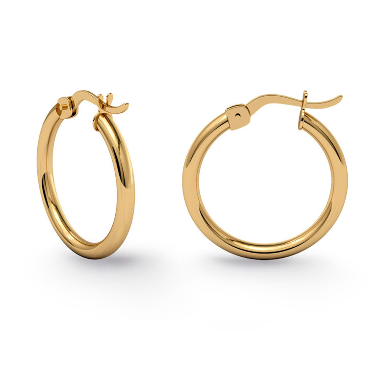 Boucles d'Oreilles Créoles Basic Gold 15mm Or Jaune 35310011120