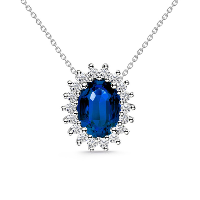Sapphire 1.00 and Diamonds Necklace DALIA 99929085151