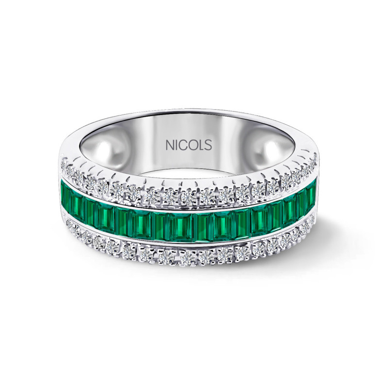 Emerald Ring und Diamanten Baguette Amelia 0.30 14710371013