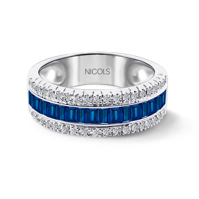 Sapphires and Baguette Diamonds Ring Amelia 0.30 14710371213