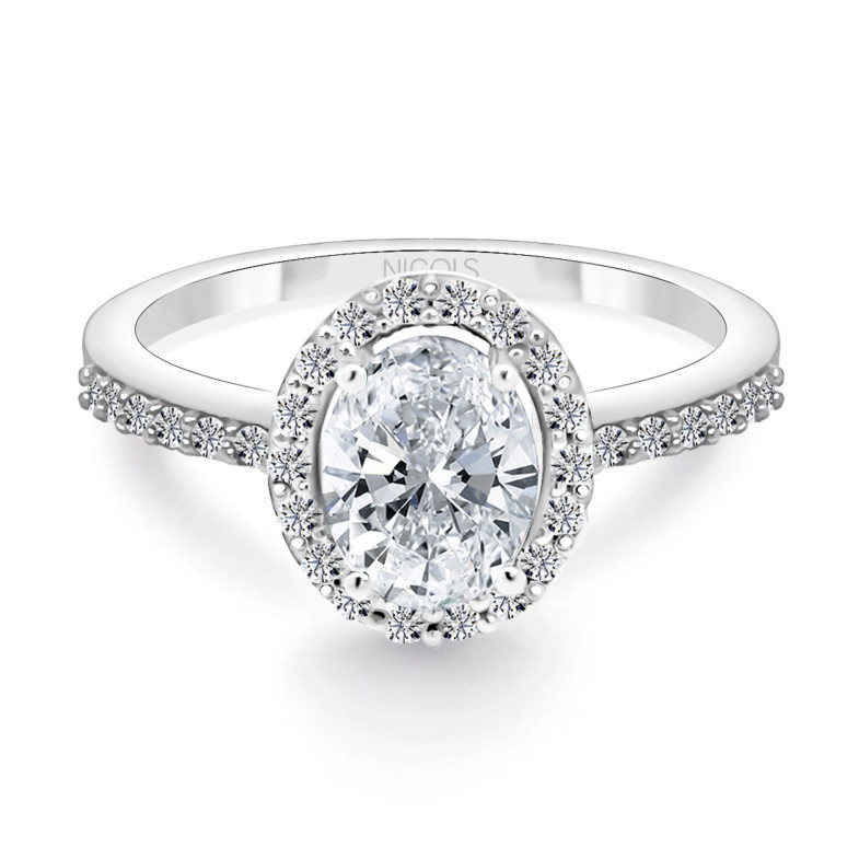 Anel de diamante corte oval 0,70 Sunset White Gold 99930026311