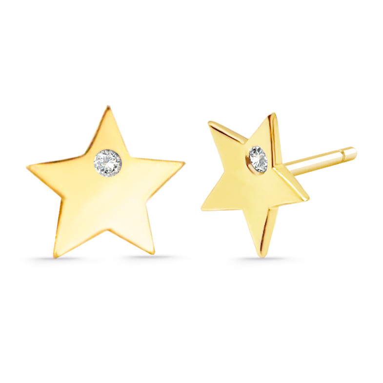 Gelbgold-Diamant-Sternohrringe IMMER 99929952021