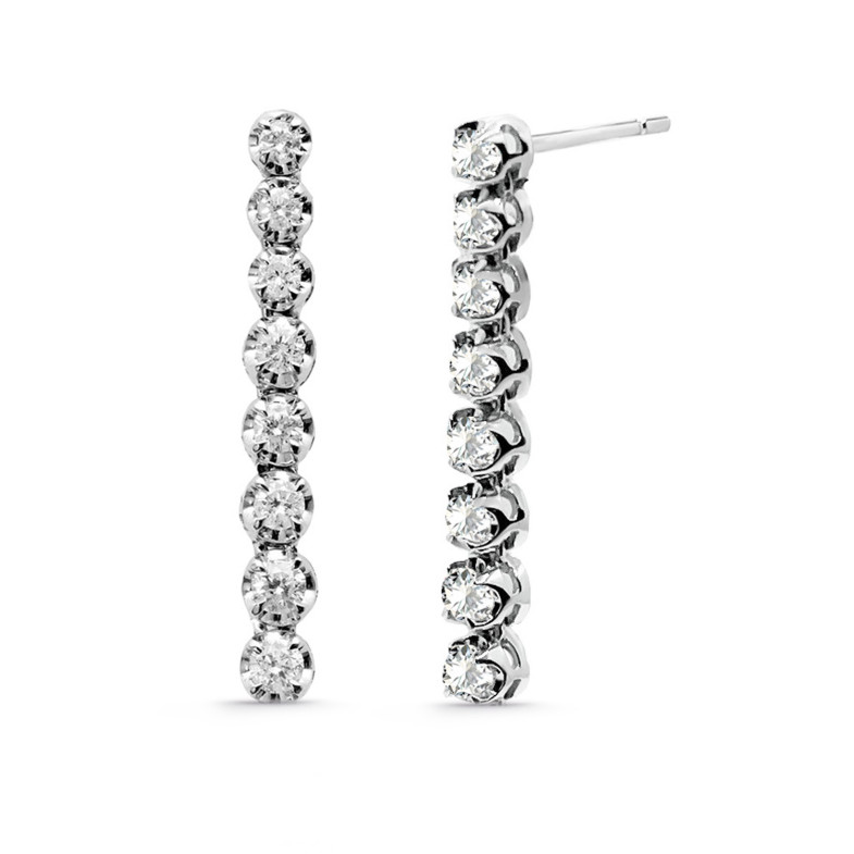 Lange Diamantohrringe 0,55 Karat Riviere-Weißgold 26910150521