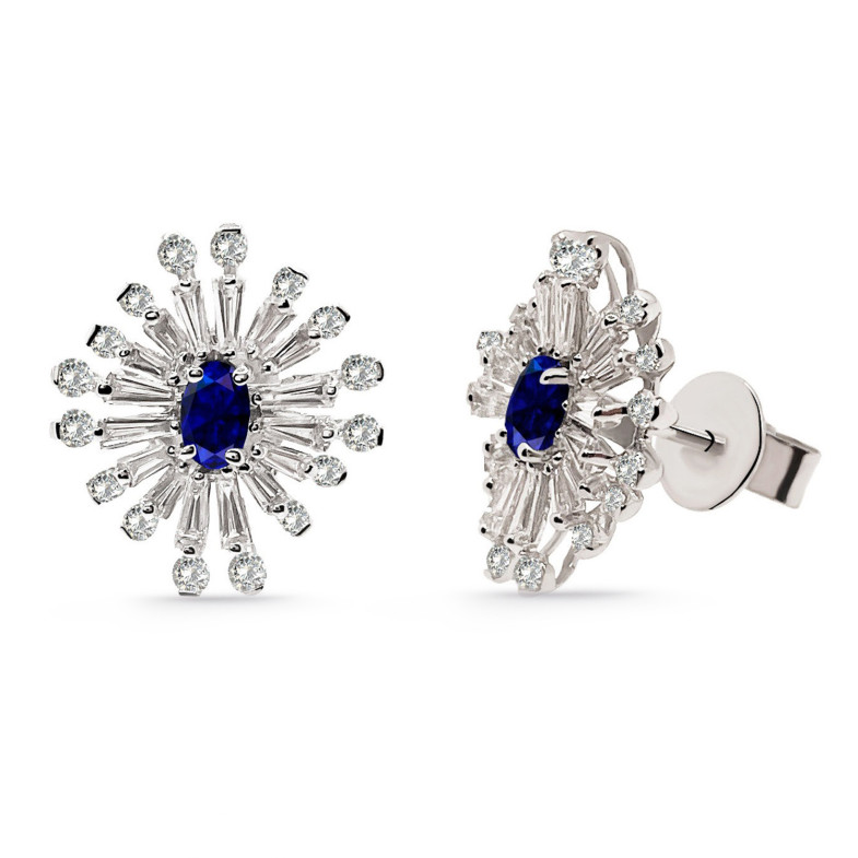 Diamond and Sapphire Earrings Snowflake 32810250021