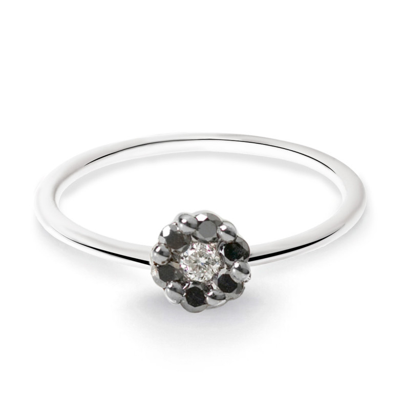 Black and White Diamond Ring Camelia 0.11 20110208313