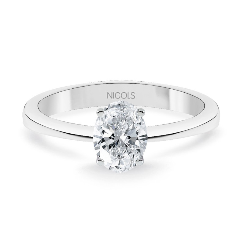 Olivia Oro Blanco (18kt) Commitment Ring mit Diamante 0.99ct Oval 999280611
