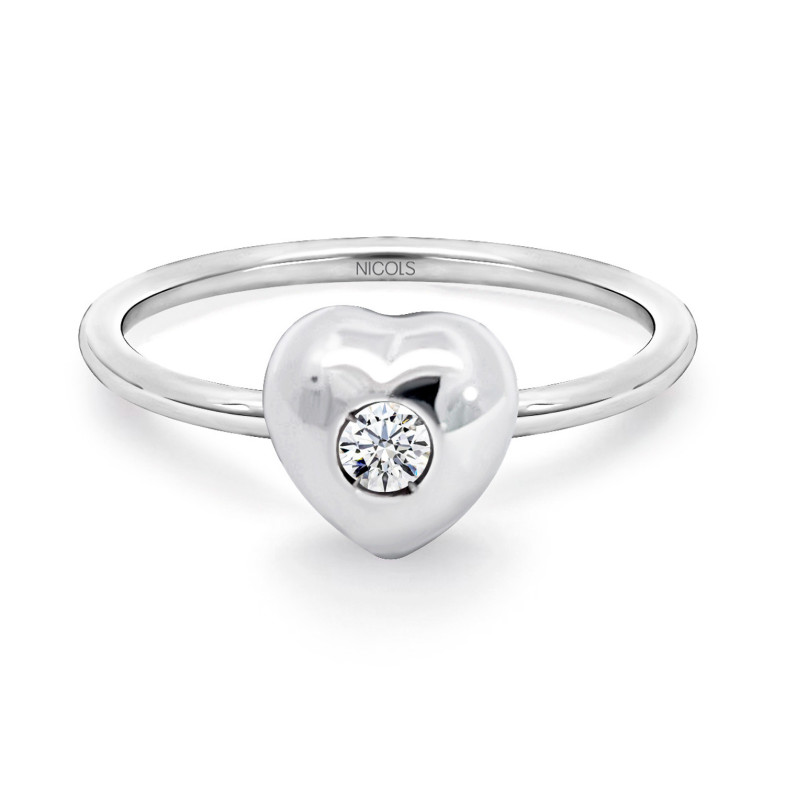Solitaire Ring 0.08ct Heart 99928831011
