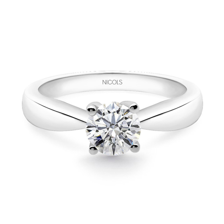 Anel de compromisso Jackie Platinum com diamante 0.10-0.50ct