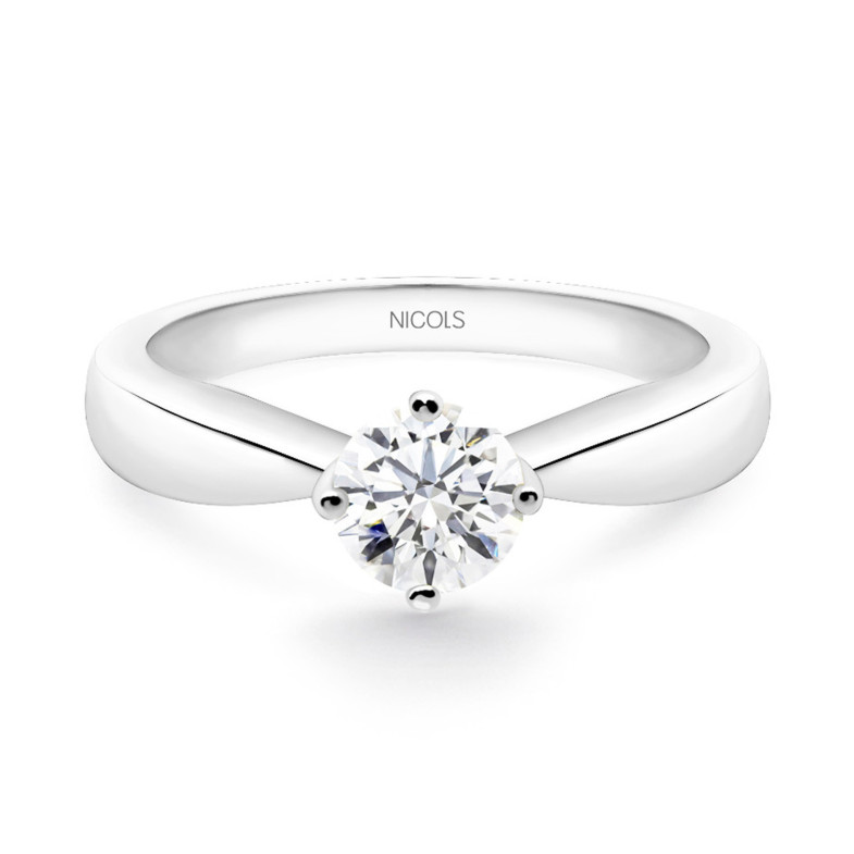 Jackie Twisted White Gold (18Kt) Engagement Ring with Diamond 0.10-0.50ct