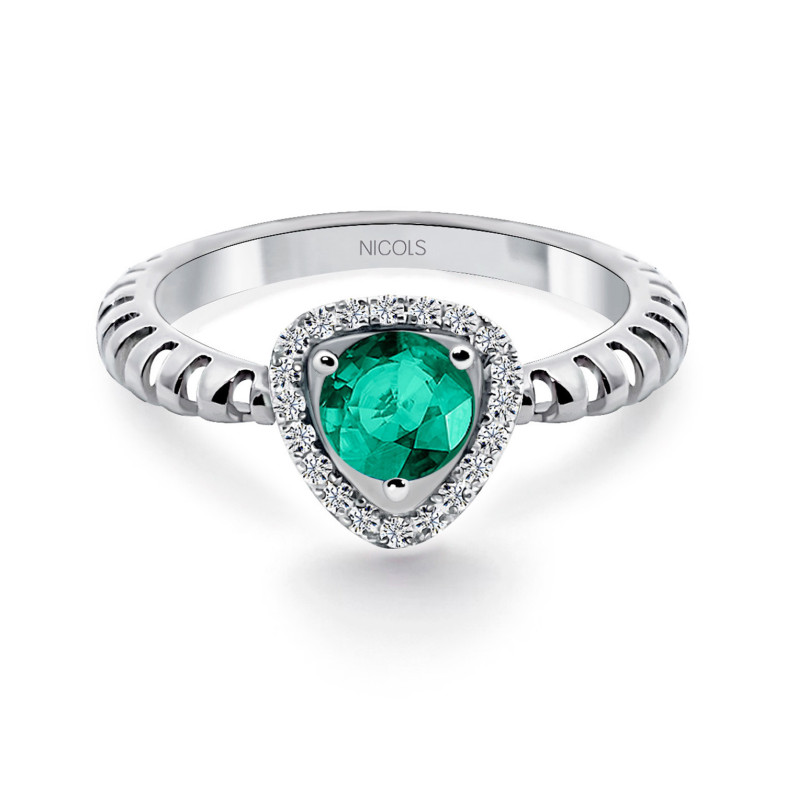 Anel Verde Esmeralda e Diamantes TRIÂNGULO 29210401011
