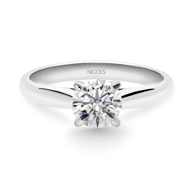 Anel único 0.75 Diamante de Carat Nancy Ouro Branco 99928396211
