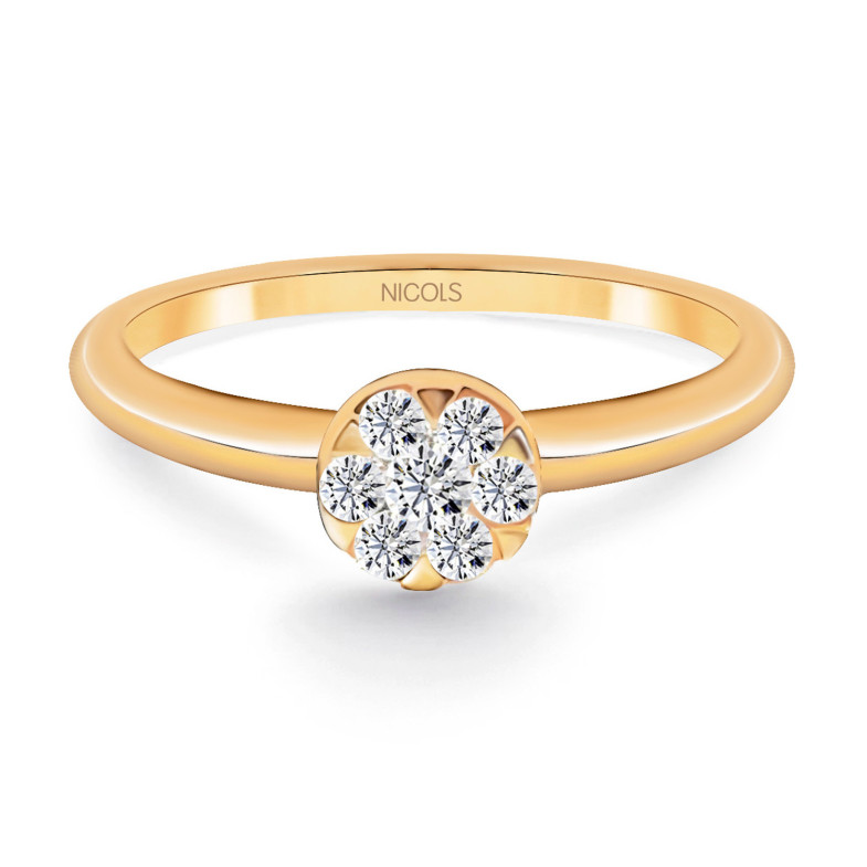 Diamante anel diamante paixão 0,23 rosa ouro 29210282211