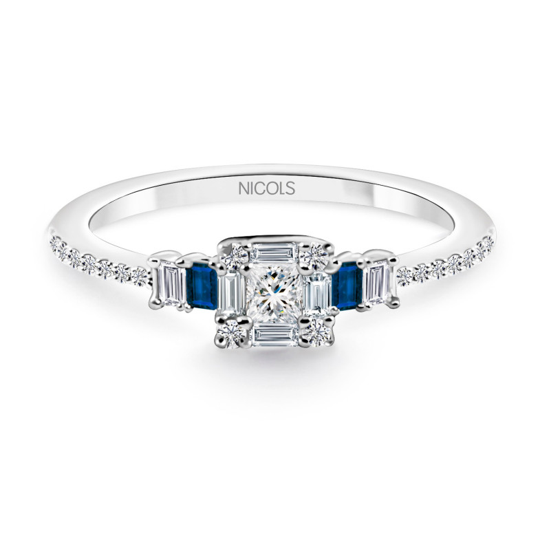 Saphir und Diamantring Prinzessin 14710351211