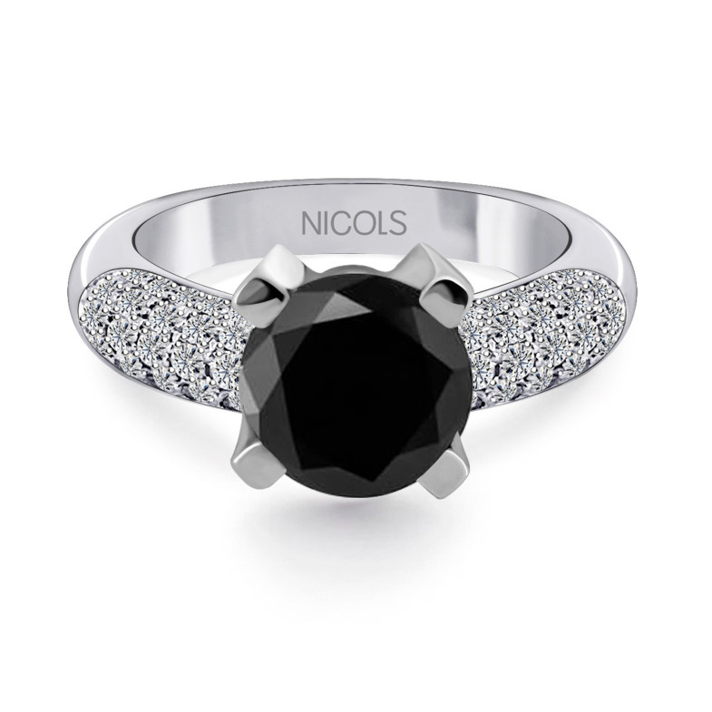 Madonna Black Power Black Diamond Ring 4.50Ct 99927574011