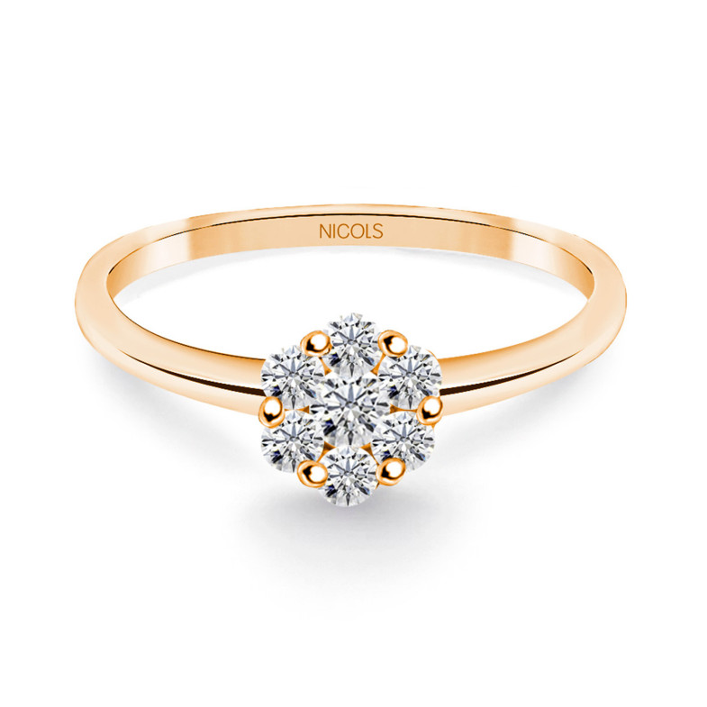 Anello CAMELIA con diamanti 0,35 in oro rosa 20110202211