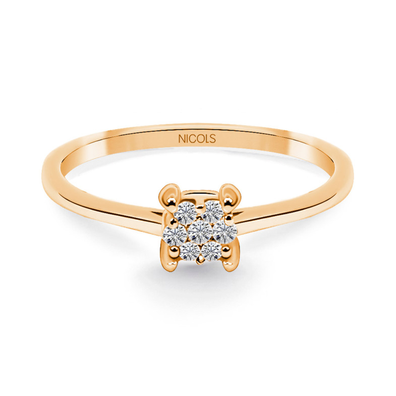 Anello Gardenia con diamanti 0,10 Oro rosa 29210230211