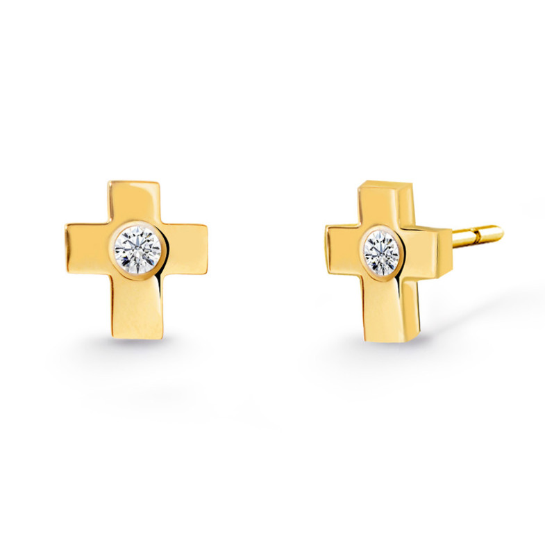 Boucles d'oreilles en diamant Croix 19610301121
