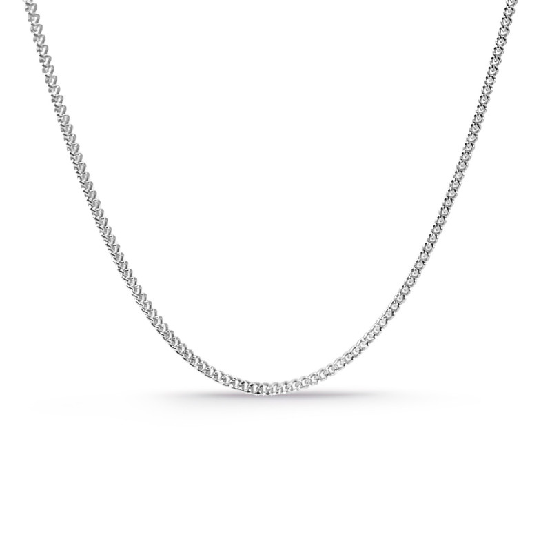 Solid White Gold Chain 18K 60 cm Barbada 1.4mm 37610836050