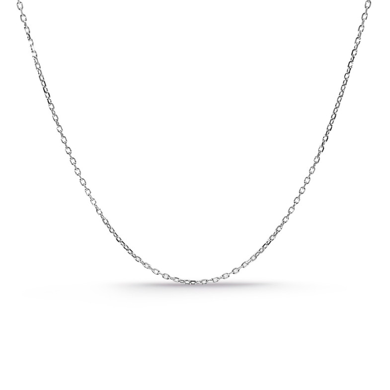 Forced White Gold Chain Stoned Oval 0.9mm 18K 45cm 37610314550