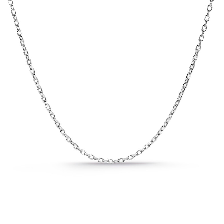 45cm White Gold Chain Forged Oval Cut 1.4mm 18K 45cm 37610334550