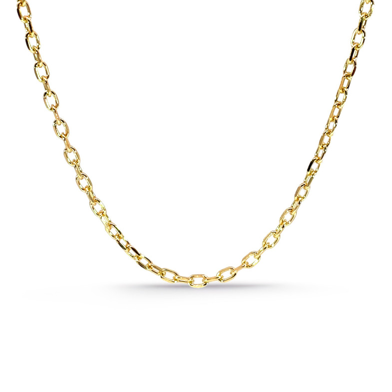 60 cm Faceted Oval Forced Chain Authentic 18K Gold 2.1 mm 37610266050