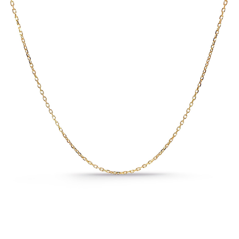 Faceted Oval Forced Gold Chain 0.9mm 18K 45cm 37610214550