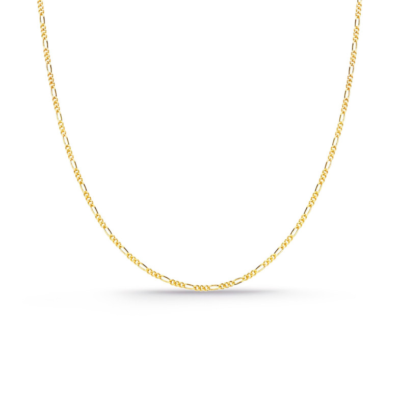Authentic 18K Gold Figaro Chain 1x3 60cm 1.3mm Scheduled Barbada 37611016050