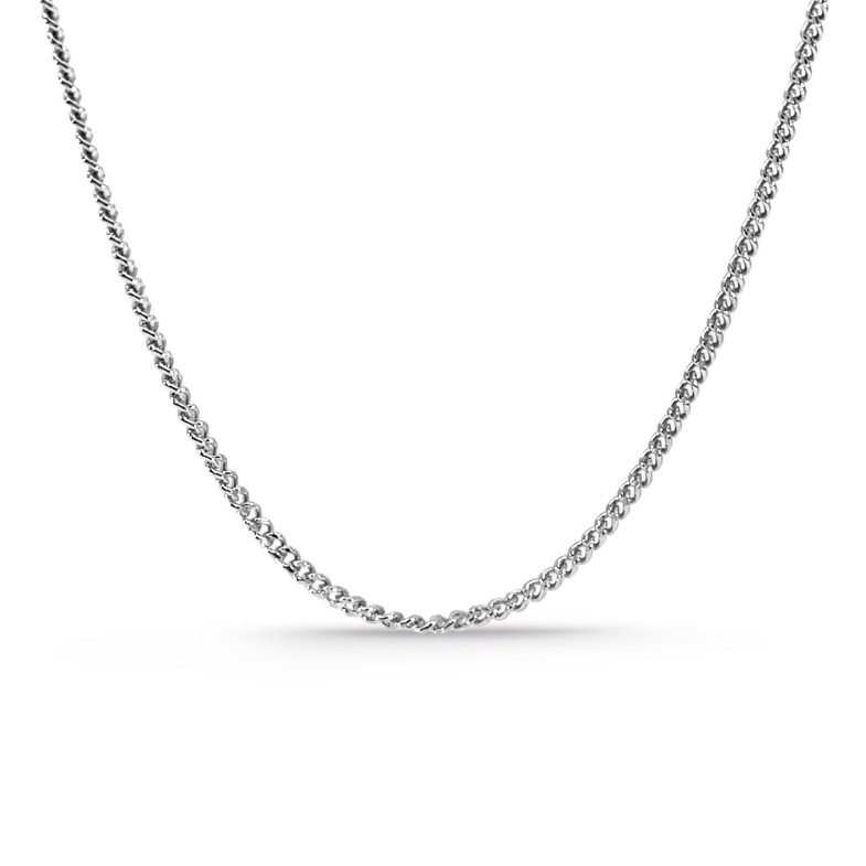 Solid White Gold 18K Barbada Chain 60 cm 1.7mm 37610856050